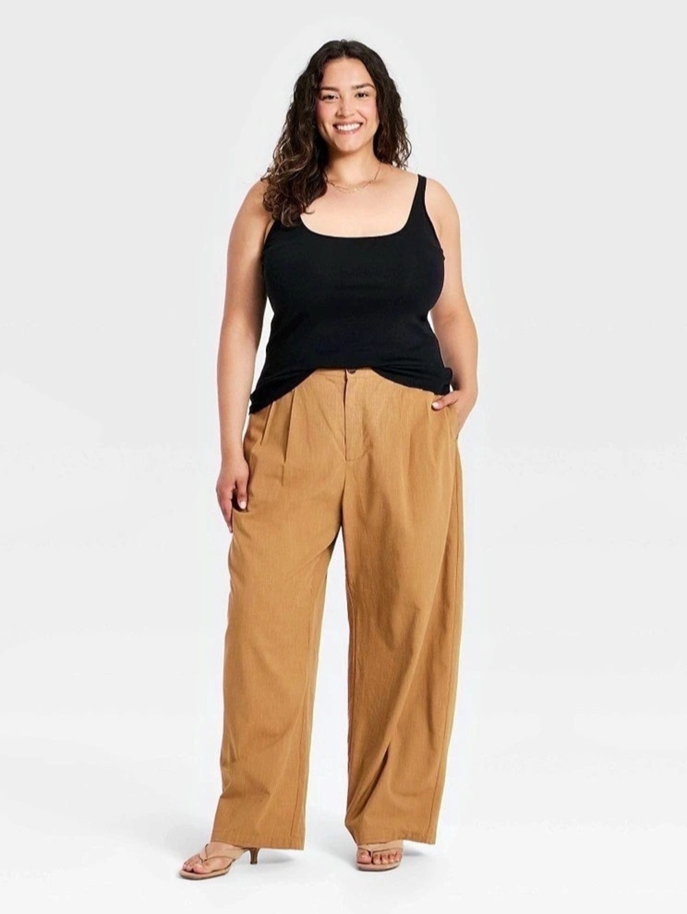 Women's Refined Rib Layer Tank Top - A New Day Black